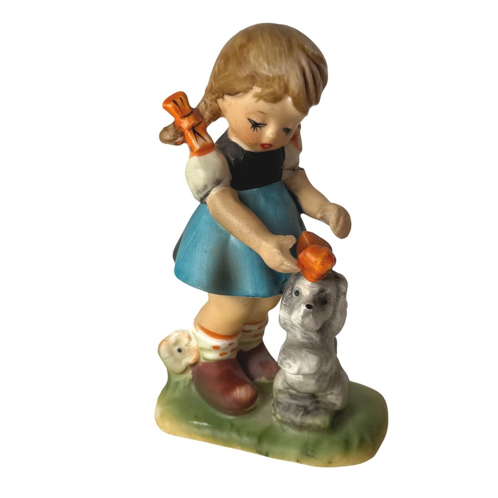 Vintage Arnart 5th Ave Girl with Dog Porcelain Figurine Hand Painted 1543N 4.5in